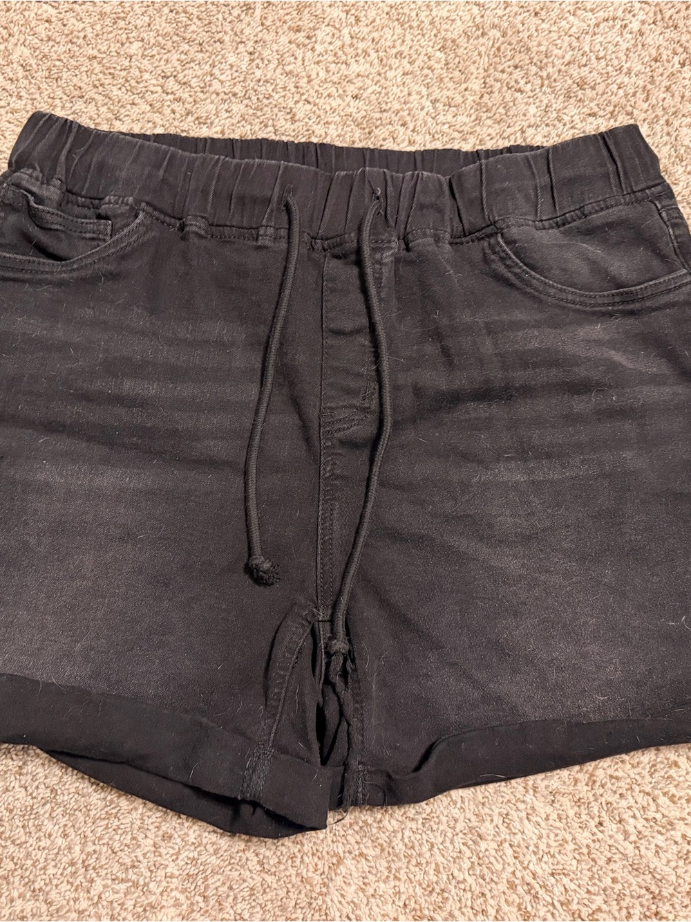 BloomChic Black Women's Jean Shorts with Drawstring